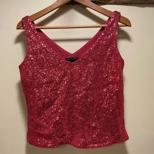 Vintage Y2K Banana Republic Fuschia Sequin Tank